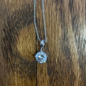 Single Diamond Like Stone Necklace